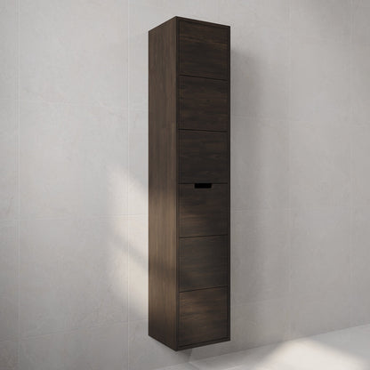 Högskåp i massiv ek - 2 dörrar - 35x32x171 cm - svart ek - Troldeskoven