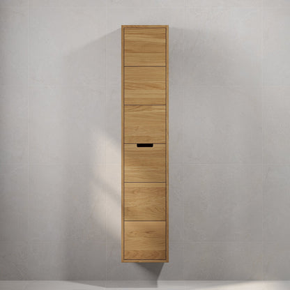 Högskåp i massiv ek - 2 lådor - 1 dörr - 35x32x171 cm - oljad ek - Gribskov