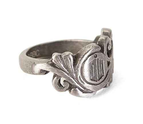 Doctor Who Small Scroll Deco Logo Ring