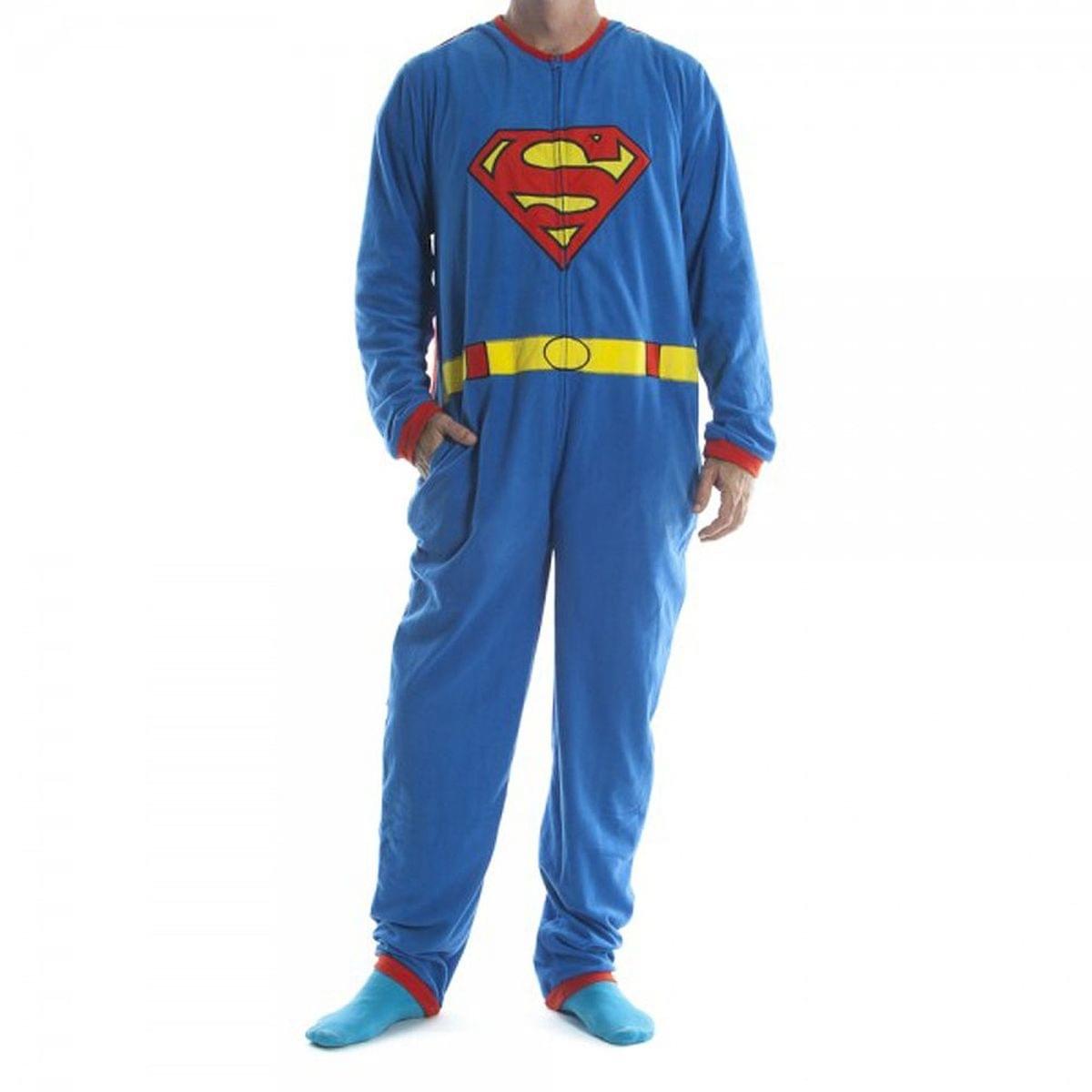 DC Comics Superman Fleece Jumpsuit Footie Pajama w/ Cape
