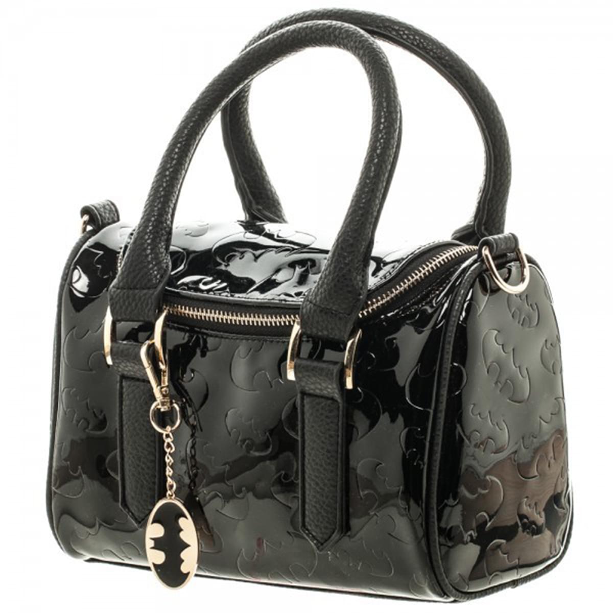DC Comics Batman Embossed Mini Barrel Satchel with Charm