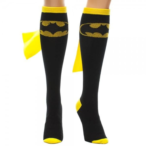 Batman Black & Yellow Knee High Cape Socks