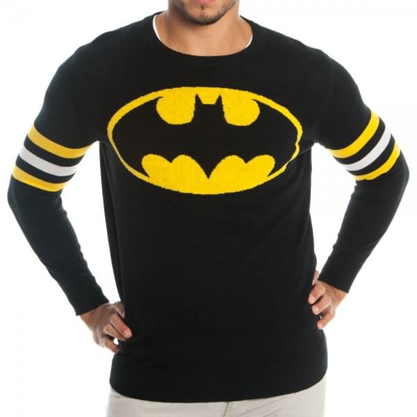 Batman Logo Adult Black Knit Sweater