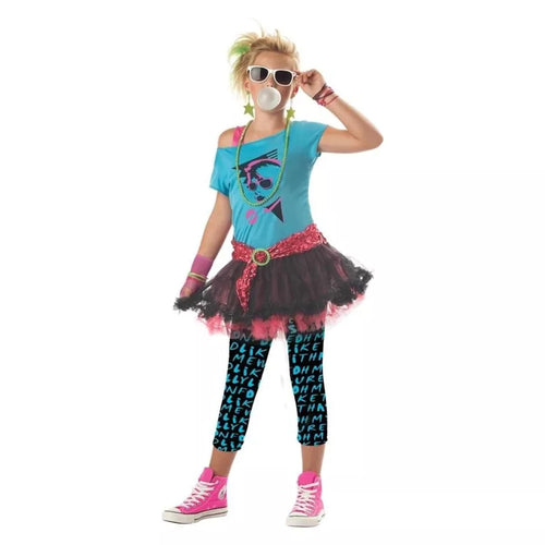 80'S Valley Girl Punk Rock Girl Dress Costume Tween