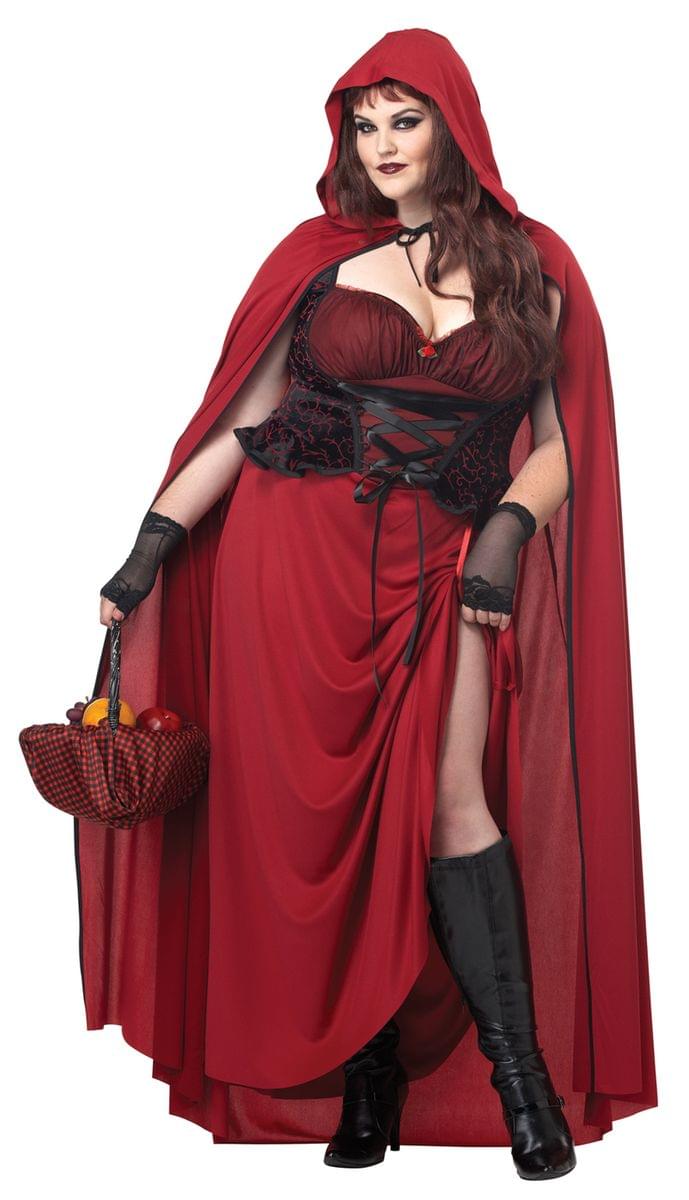 Dark Red Riding Hood Costume Adult Plus