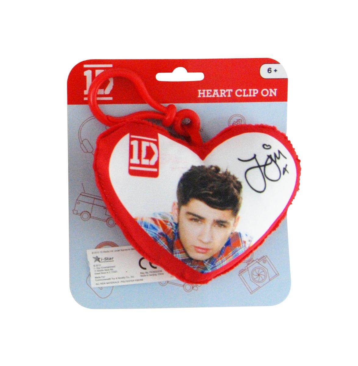 1D One Direction Plush Heart Clip-On: Zayn