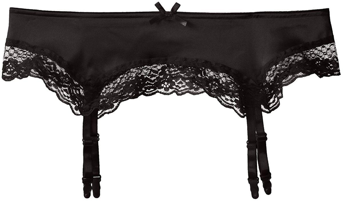 Black Satin Garter Belt Adult