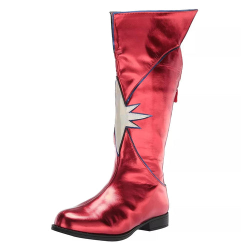1.5 Heel Women's Knee High Superhero Boot Red