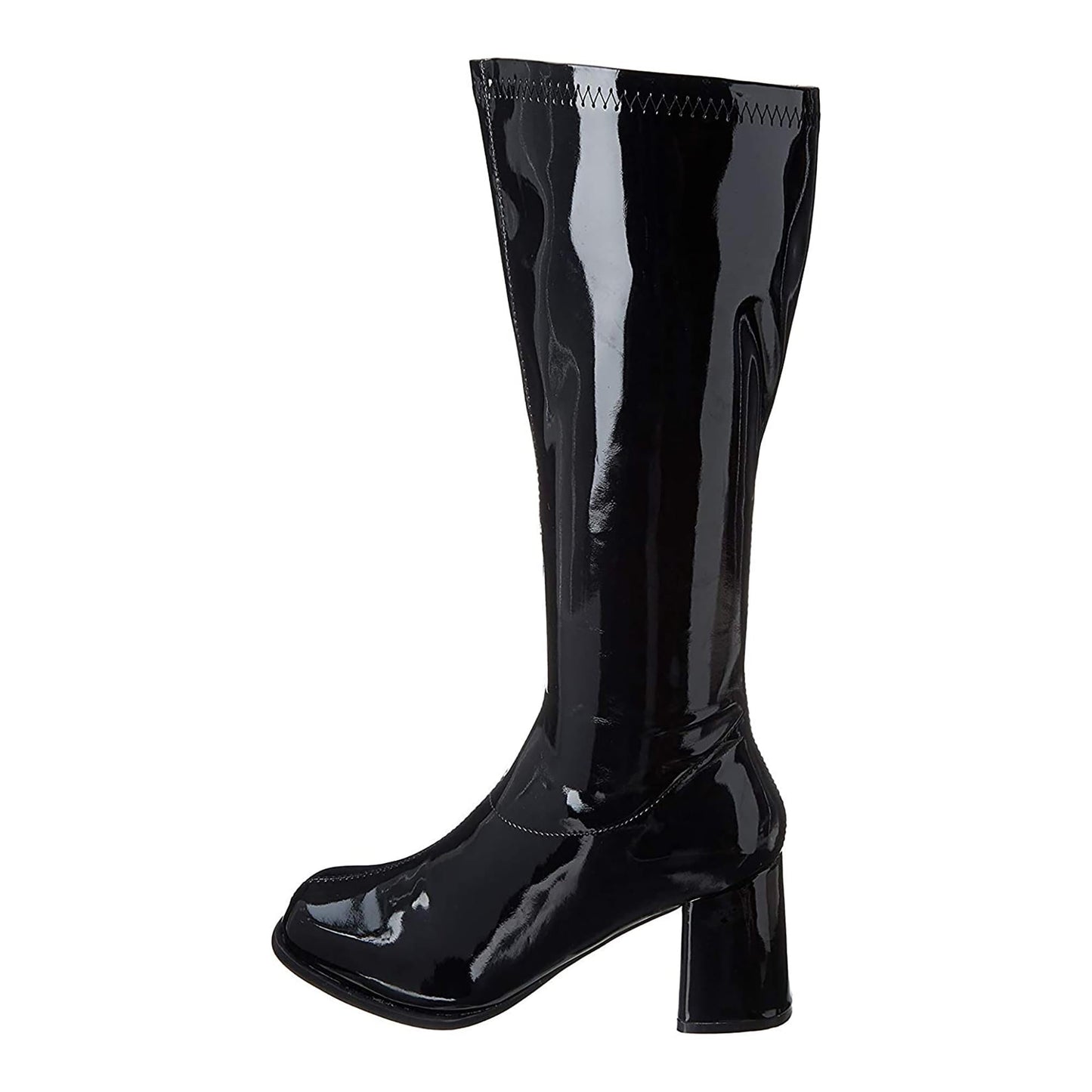 3 Gogo Boots Black with Zipper