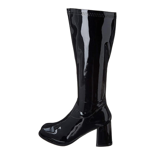 3 Gogo Boots Black with Zipper