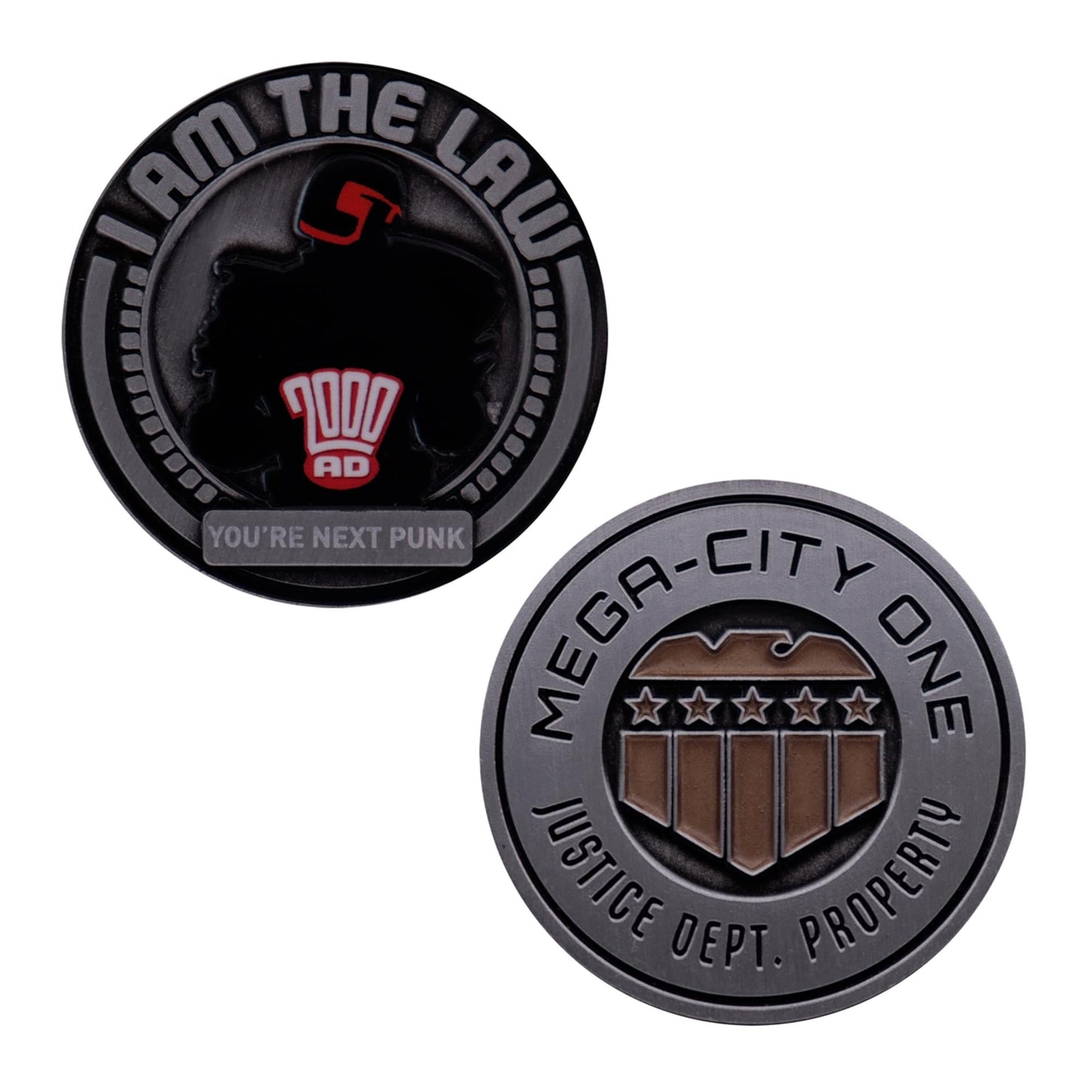 2000 AD Judge Dredd Mega-City One Limited Edition Embossed Collectible Coin