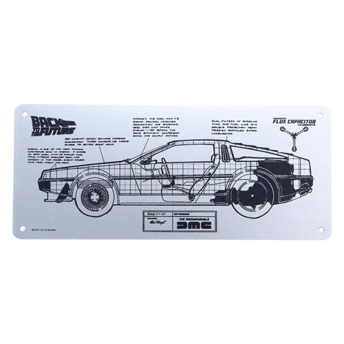 Back To The Future DeLorean Schematic Limited Edition Metal Fan-Plate
