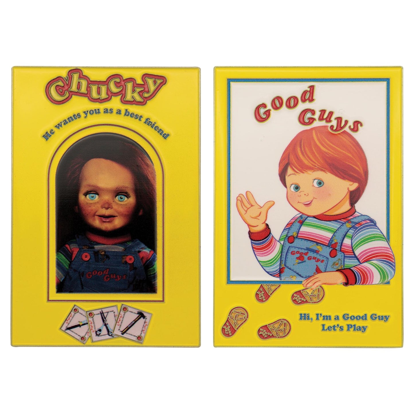 Child's Play Chucky Limited Edition Embossed Metal Ingot and Spell Card Set