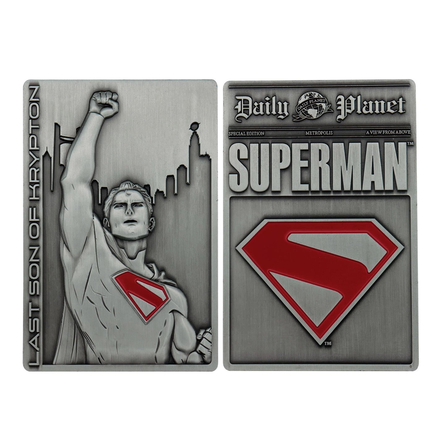 DC Comics Superman Last Son Of Krypton Limited Edition Embossed Metal Ingot