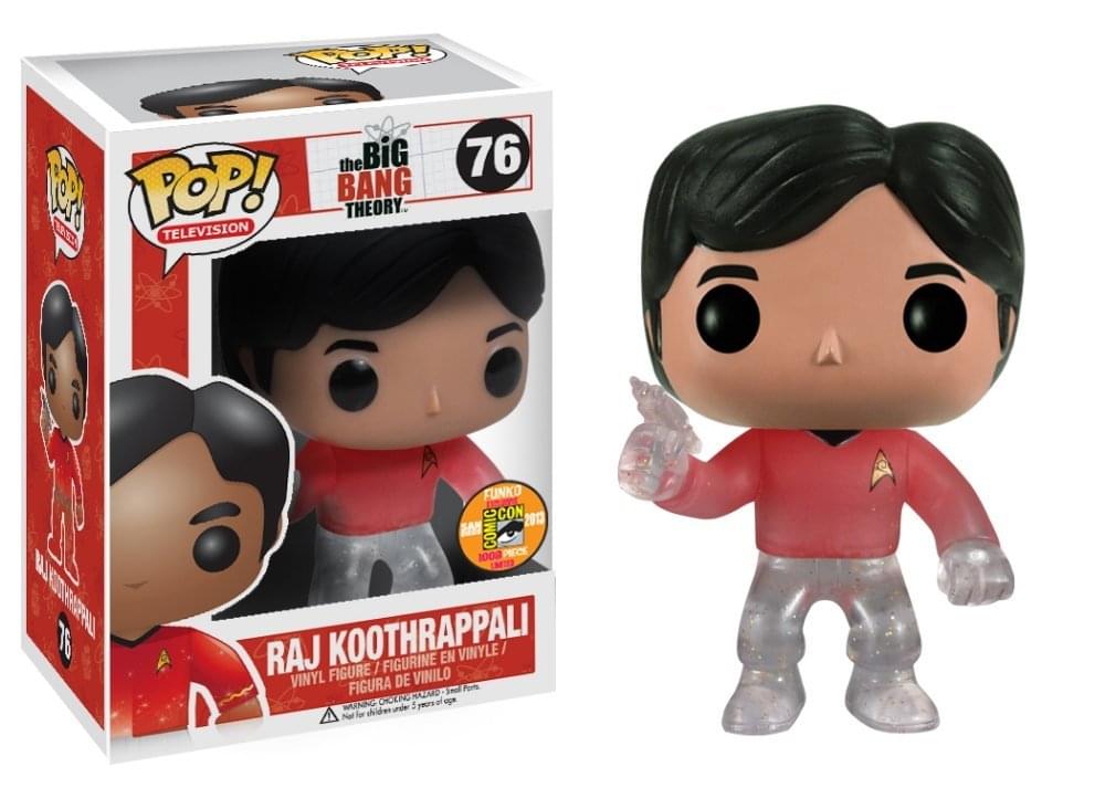 Big Bang Theory Pop TV Star Trek Raj Red Shirt With Gun SDCC 2013 Exclusive Chase
