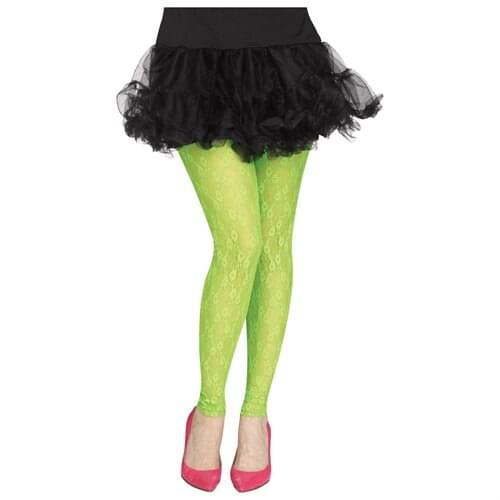 80's Lace Footless Tights Green