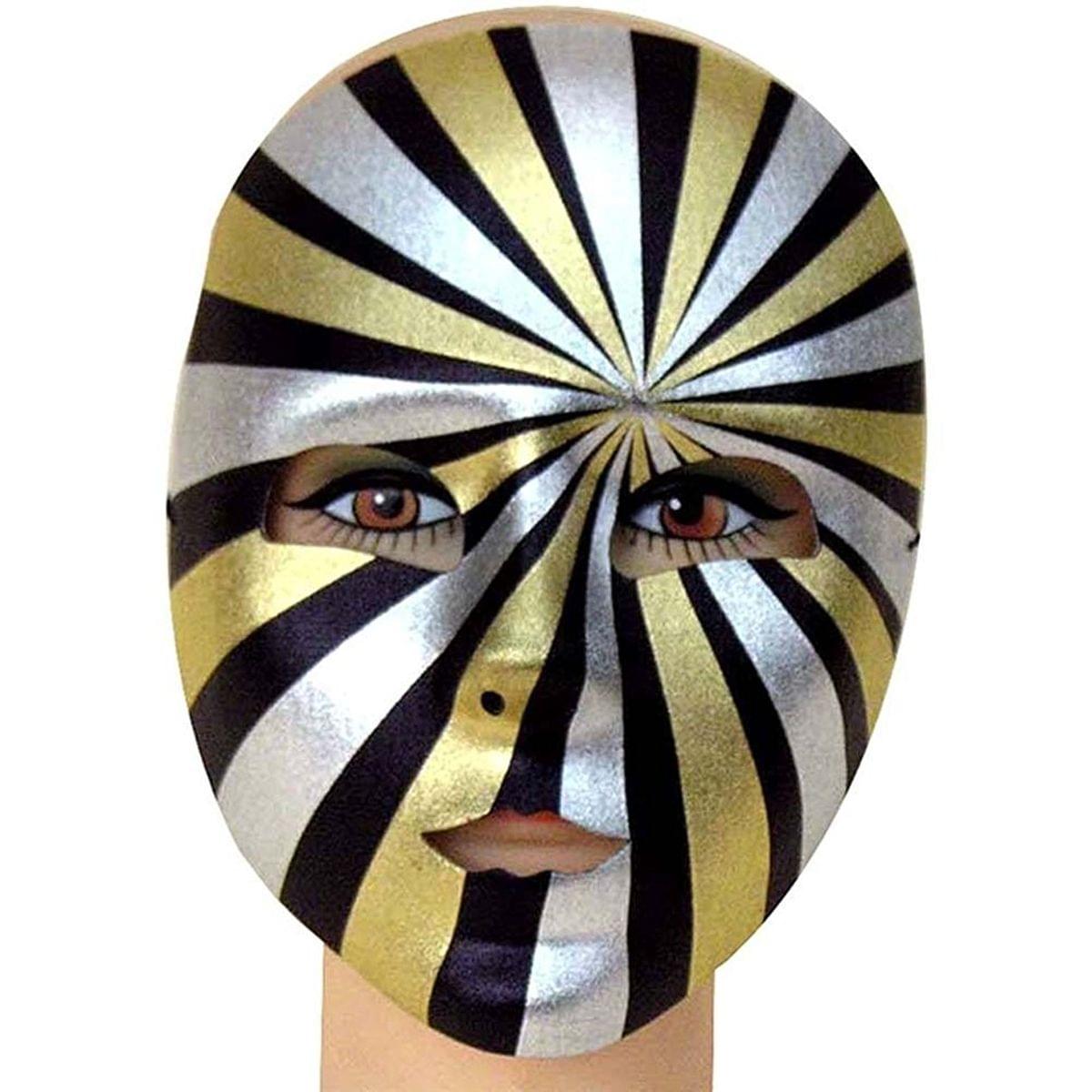 Black Psycho Mardi Gras Costume Full Mask Adult One Size