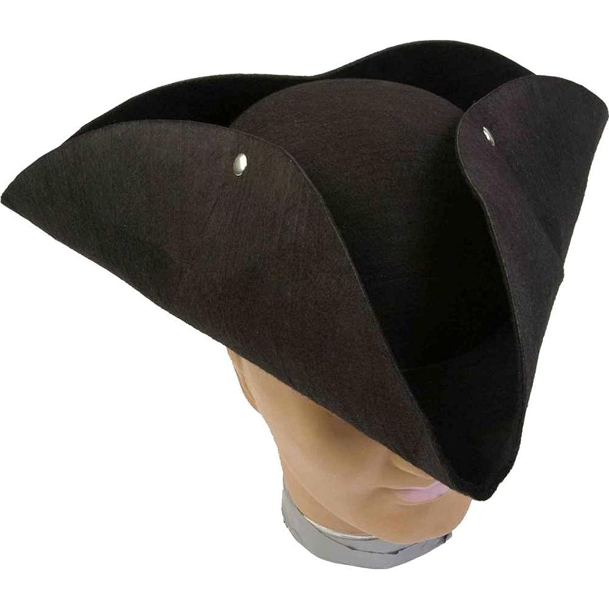 Deluxe Black Tricorn Pirate Hat Adult Costume Accessory