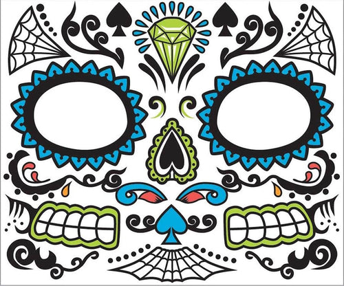 Day Of The Dead Face Tattoo Costume Accessory Adult Men