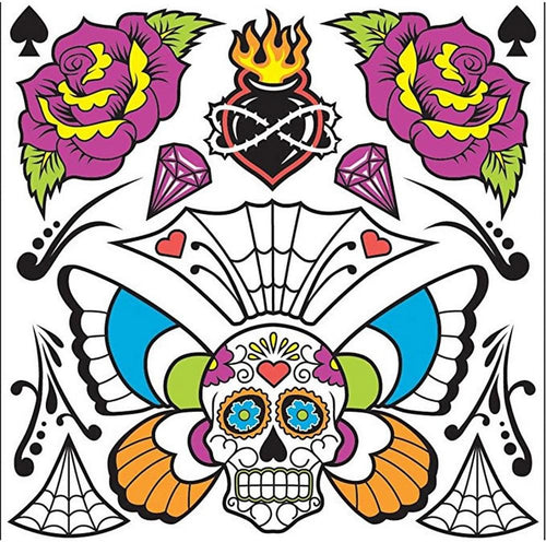 Day Of Dead Body Tattoo Costume Accessory