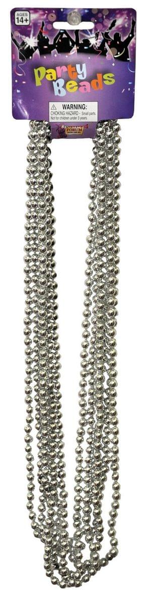 Beaded 33 Necklace Adult Costume Jewelry, Silver