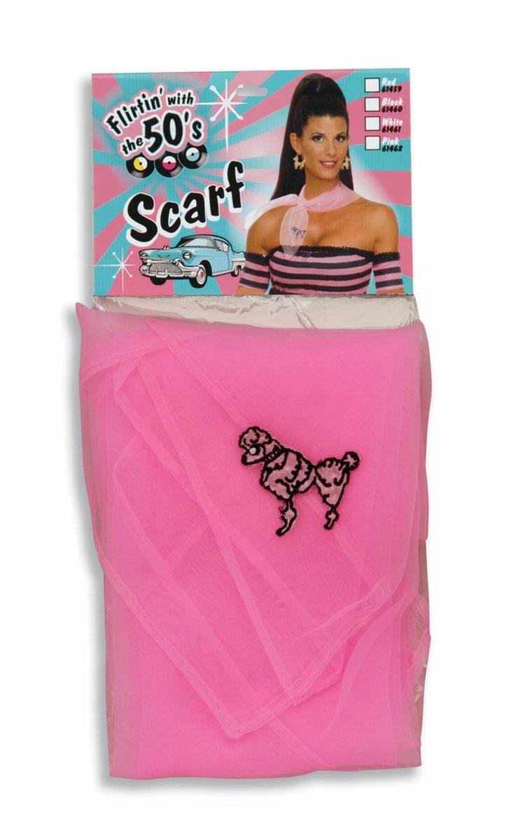 50's Poodle Pink Adult Costume Scarf