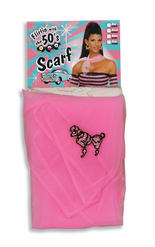50's Poodle Pink Adult Costume Scarf