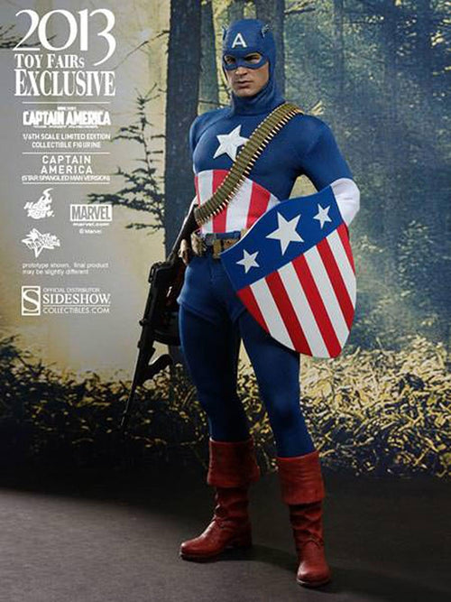 Captain America 12 Star Spangled Man 2013 Toy Exclusive Figure By Hot Toys