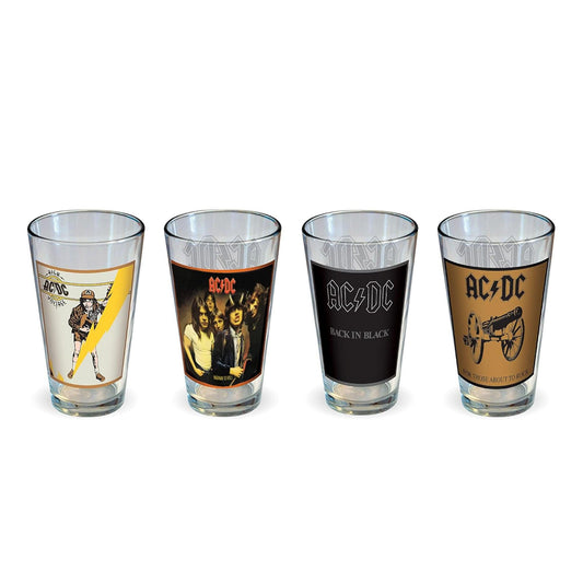 AC/DC Classic Covers 16oz Pint Glass Set of 4