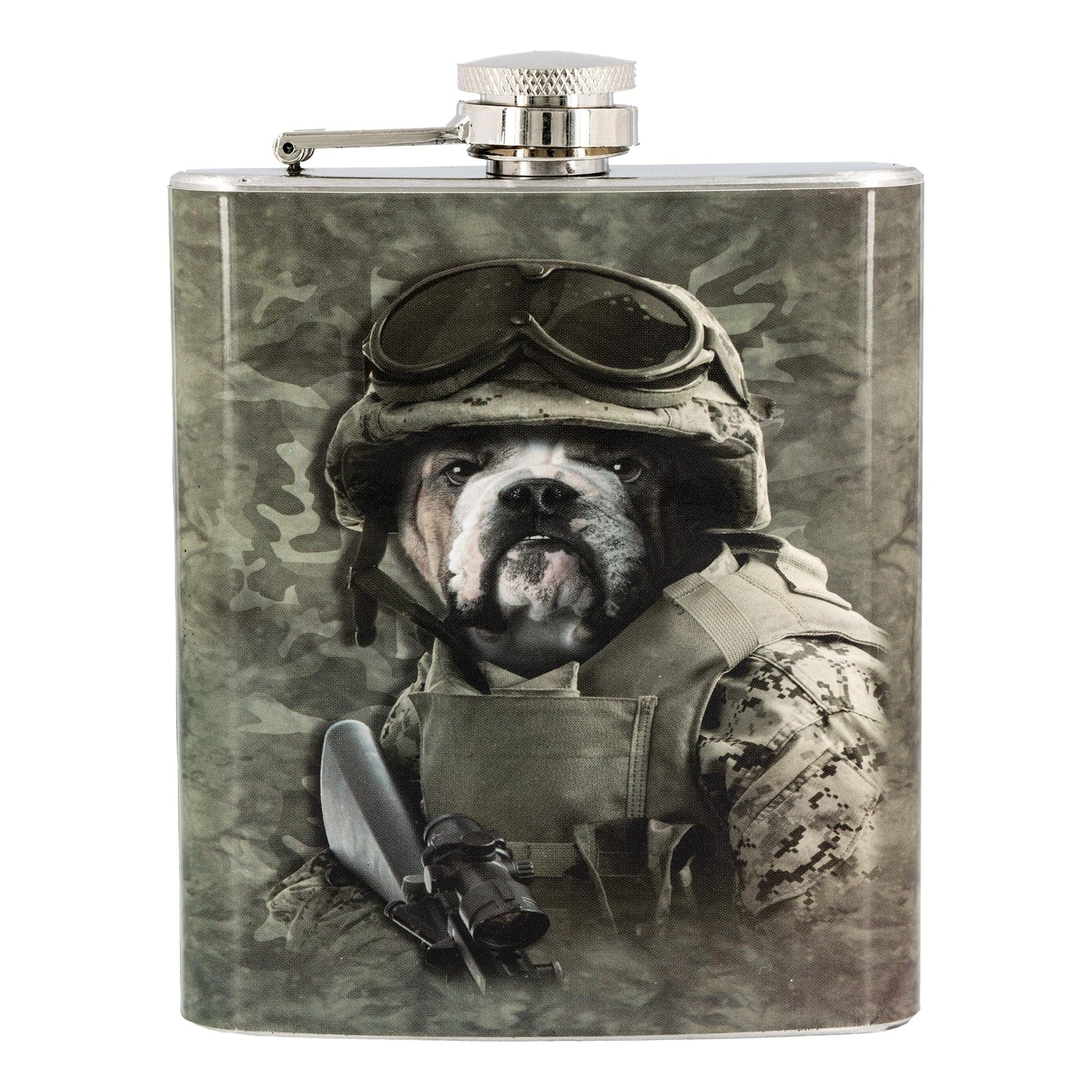 Combat Bulldog Sam 7oz Stainless Steel Flask