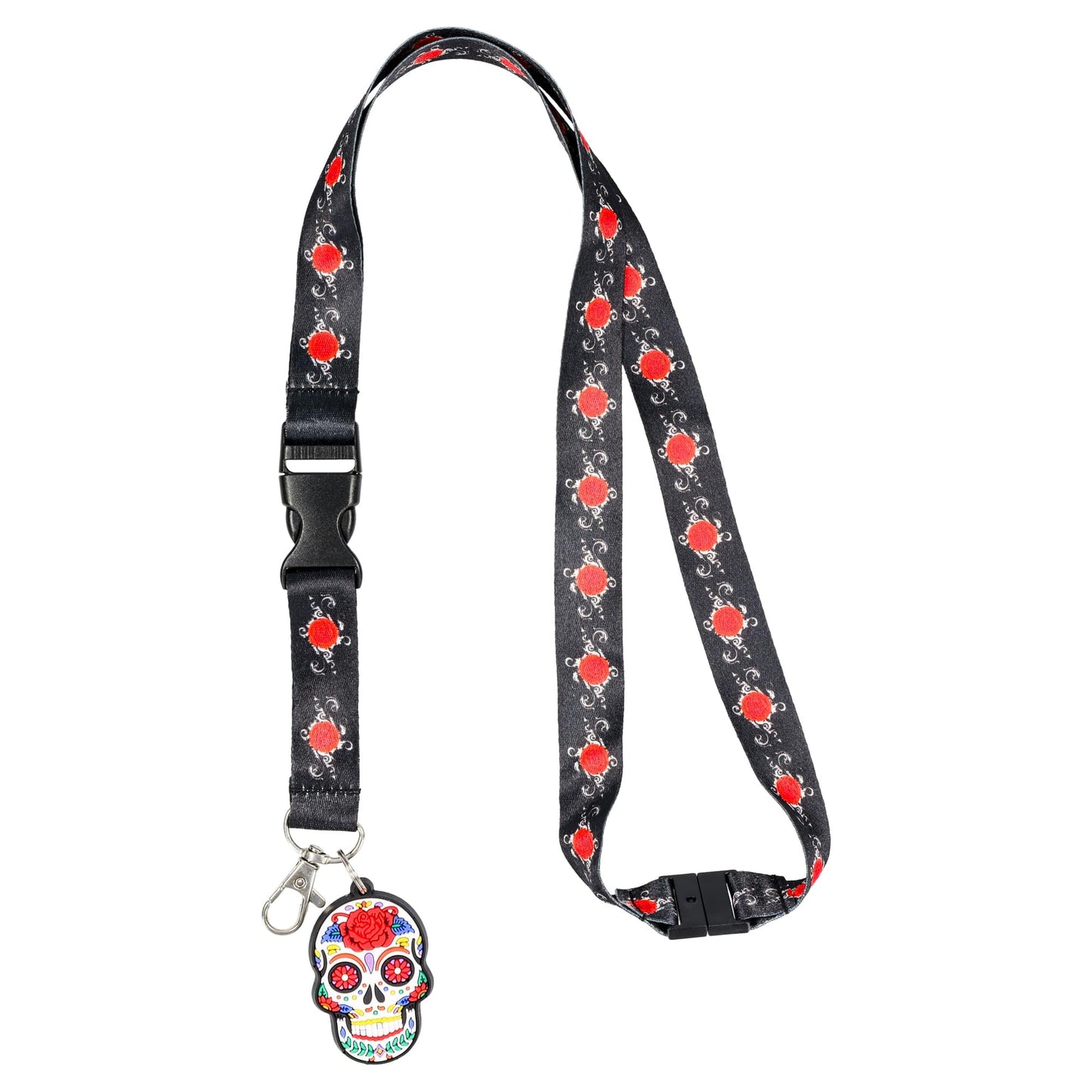 Day of the Dead Sugar Skull Charm Lanyard