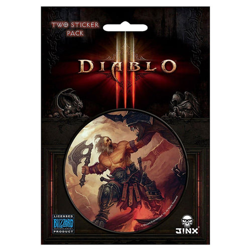 Diablo III 3 Round Sticker 2-Pack: Barbarian Class