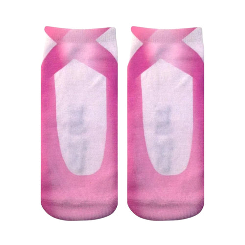 Ballerina Slipper Photo Print Ankle Socks
