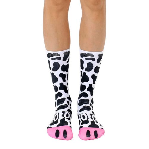 Cow Photo Print Crew Socks