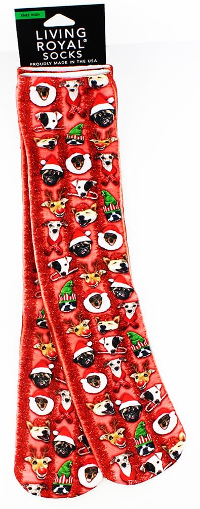 Christmas Dogs Knee High Socks