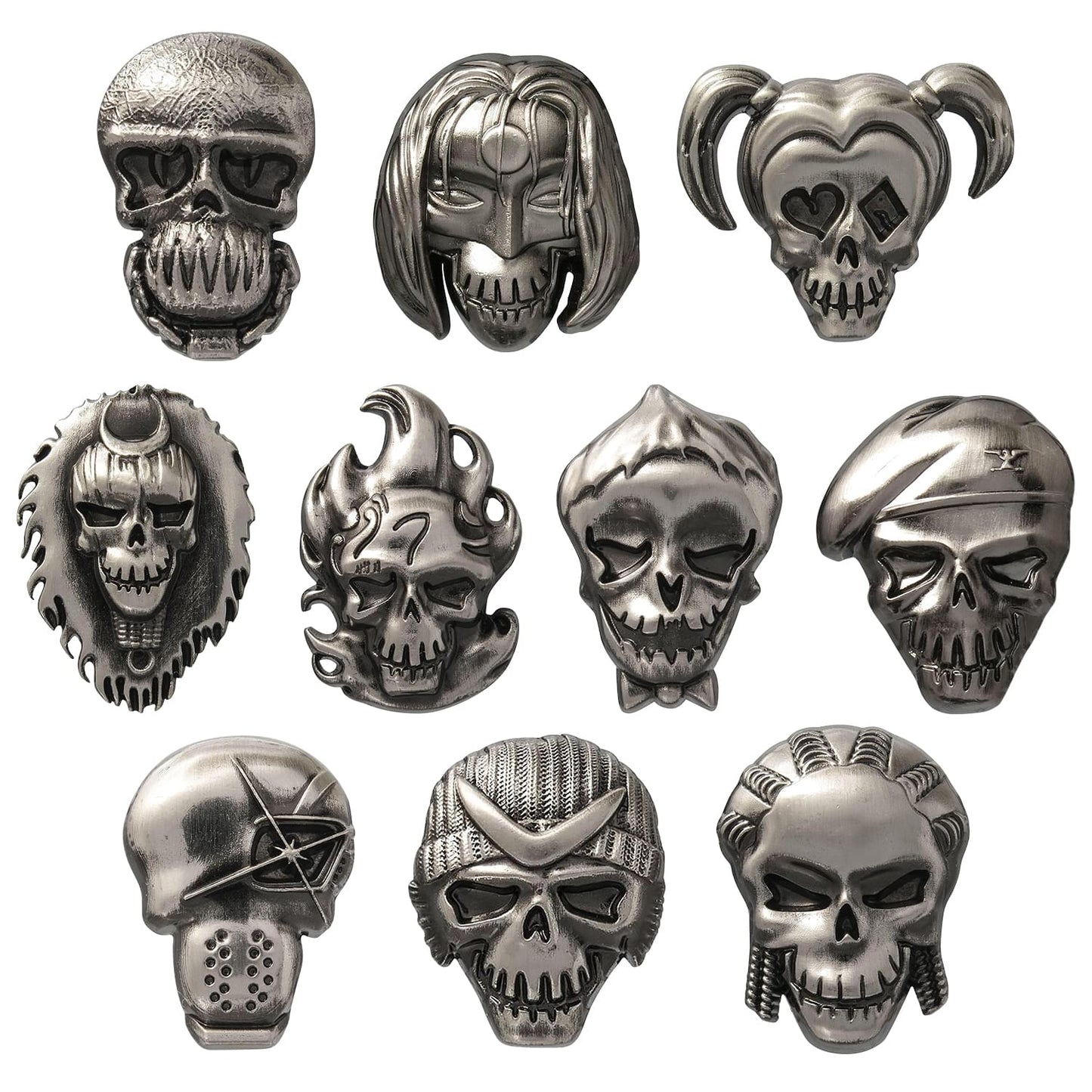 DC Comics Suicide Squad Pewter Lapel Pins | Set of 10