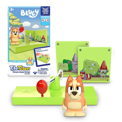 Bluey Bingo Tile Town 6-Piece Magnetic Tile Booster Set