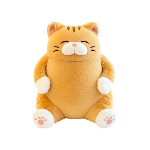 Chubby Meow 12 Inch Plush Pillow | Orange
