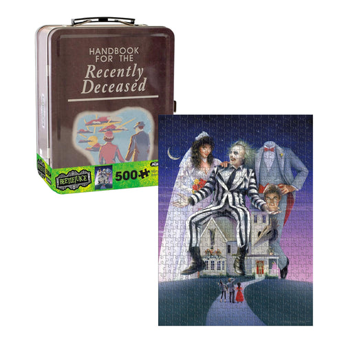 Beetlejuice Recently Deceased Tin Fun Box and 500 Piece Puzzle