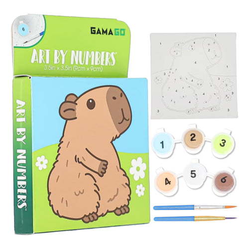 Capybara Micro Art By Numbers Painting Kit | 3.5 x 3.5 Inches