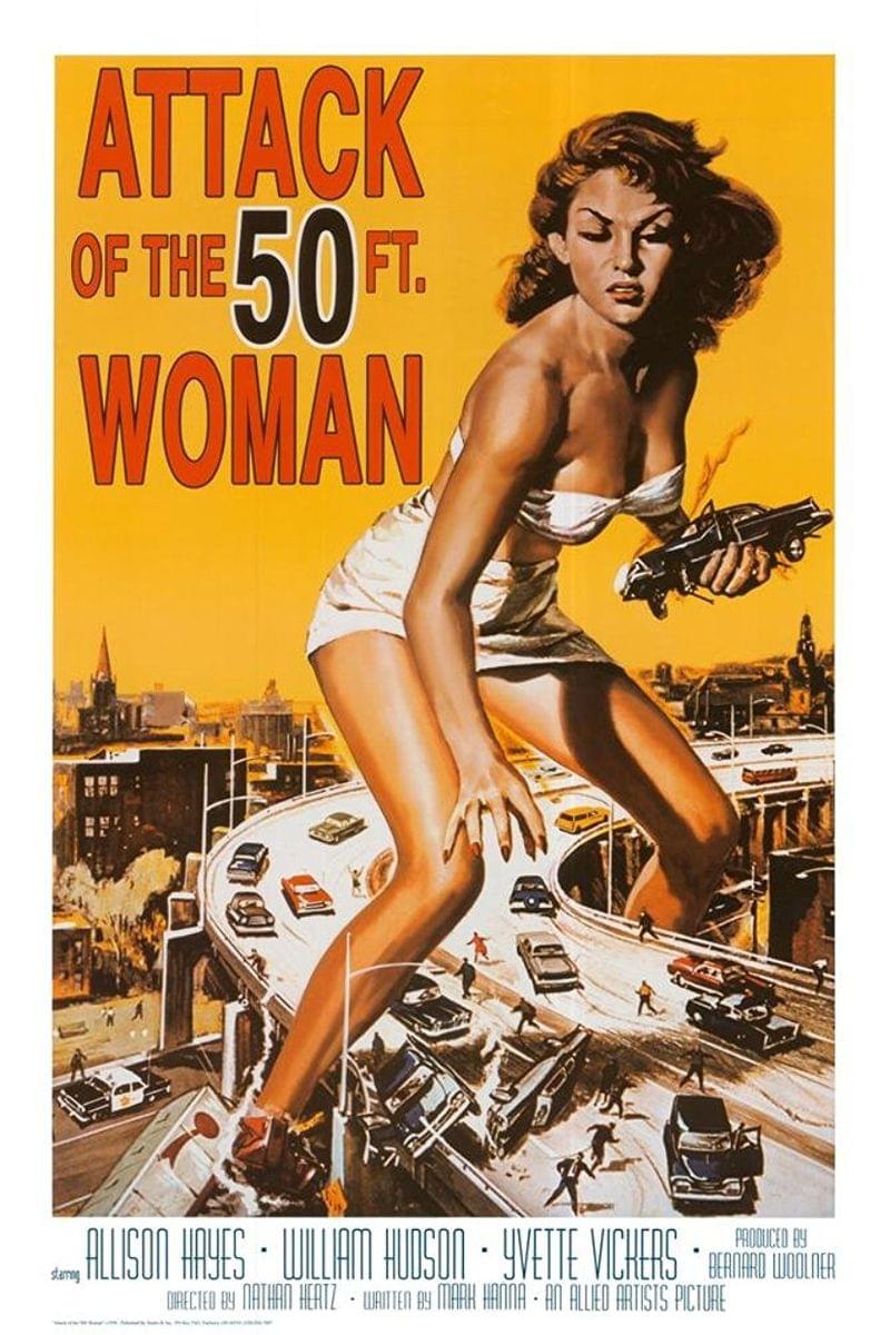 50 Ft Woman Movie Poster Cling Halloween Decoration