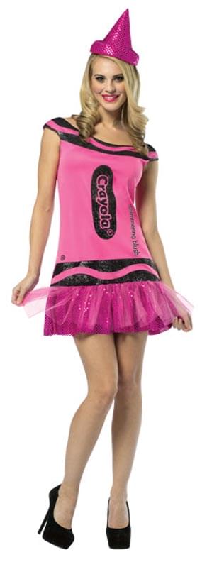 Crayola Glitz & Glitter Dress Costume Adult: Shimmering Blush