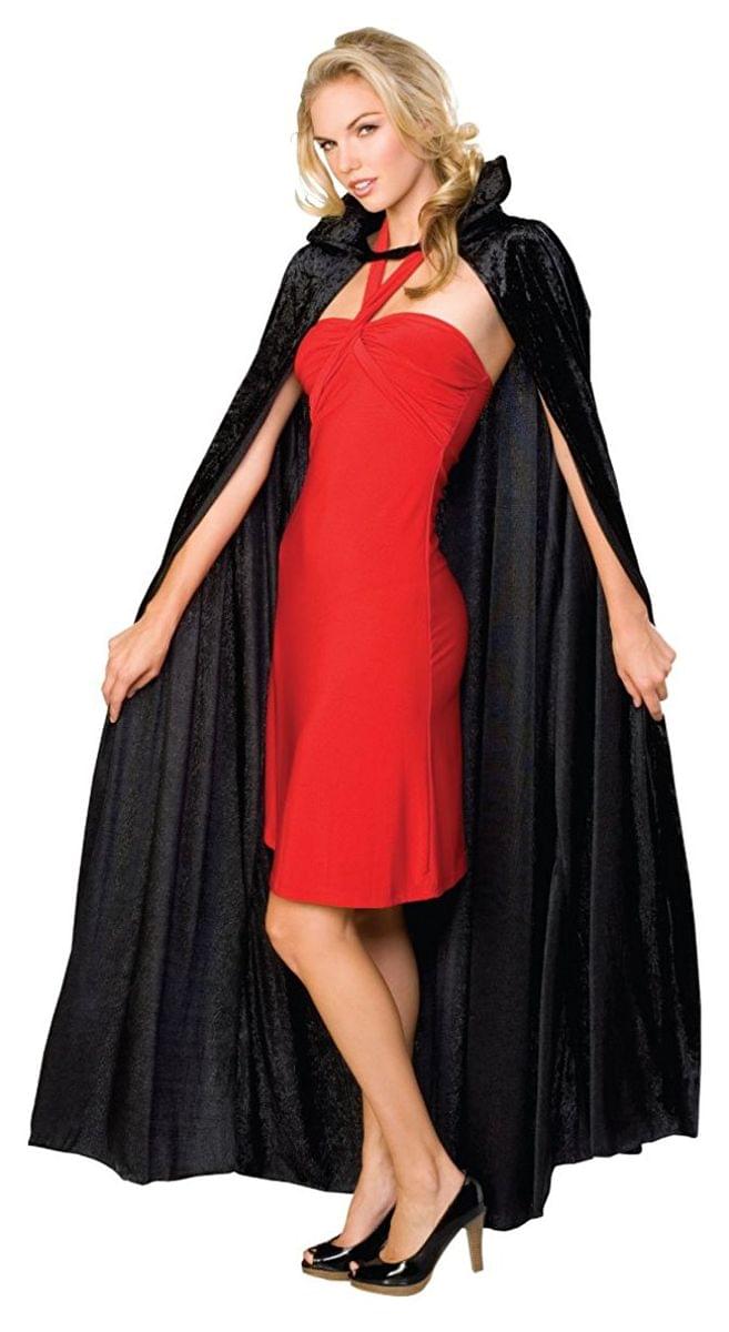 Black Crushed Velvet Costume Cape Adult One Size