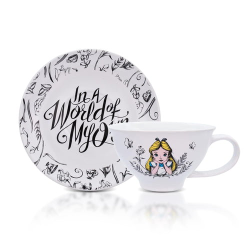 Disney Alice In Wonderland World of My Own Ceramic Teacup and Saucer Set