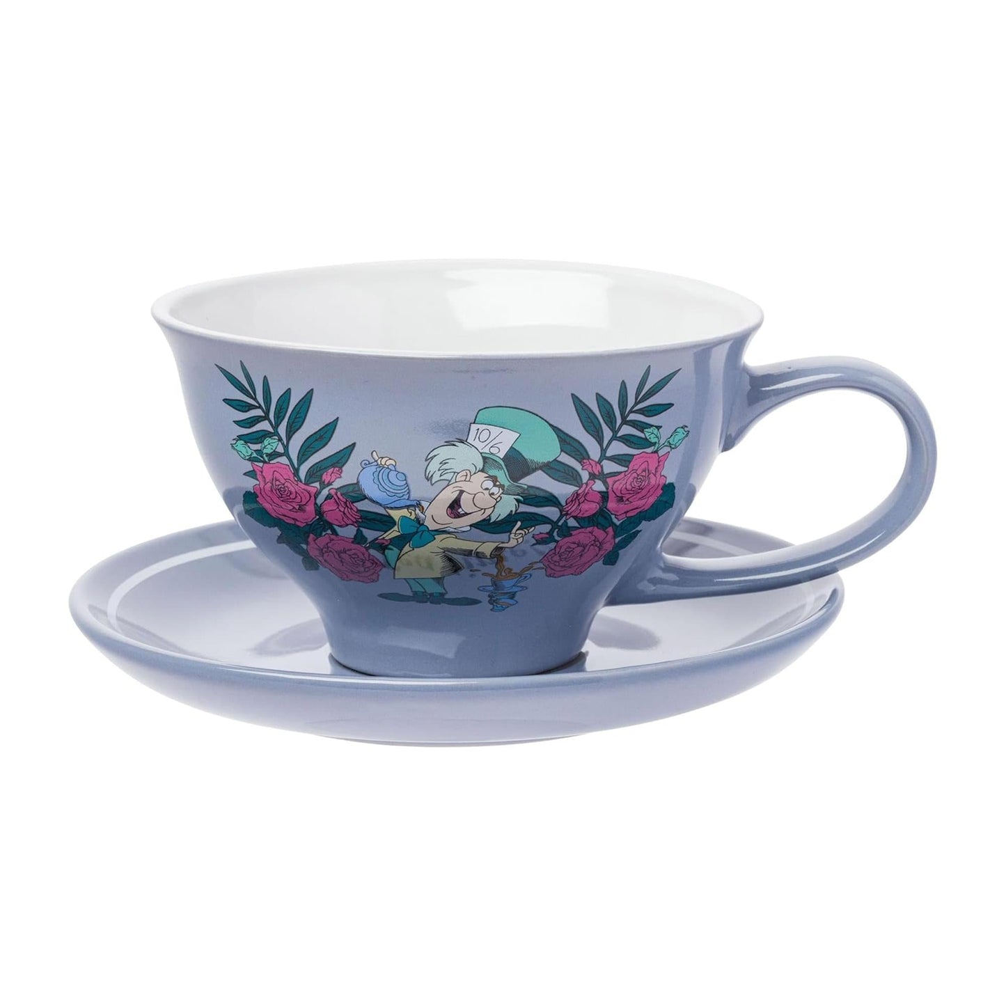 Disney Alice In Wonderland Mad Hatter Teacup and Saucer Set | Holds 12 Ounces