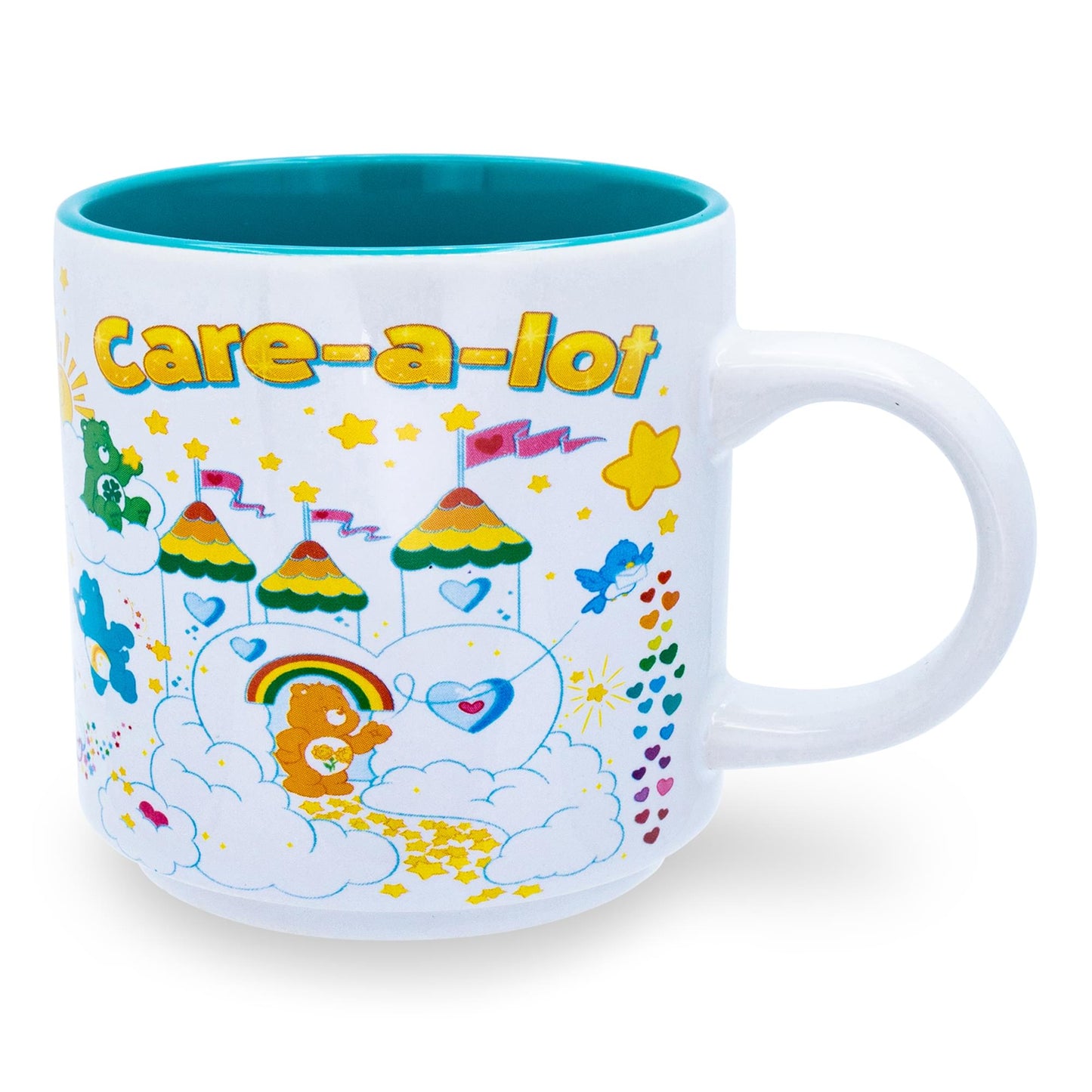 Care Bears Care-A-Lot  Allover Icons Ceramic Coffee Mug | Holds 13 Ounces