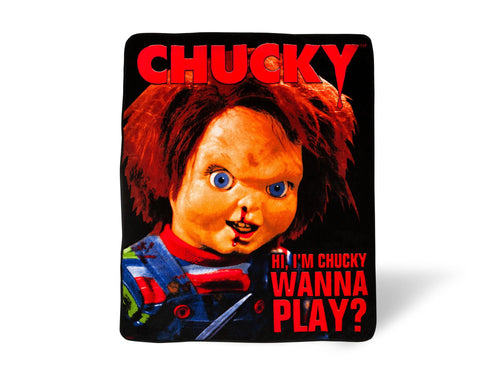 Child's Play Chucky Wanna Play Fleece Throw Blanket | 50 x 60 Inches