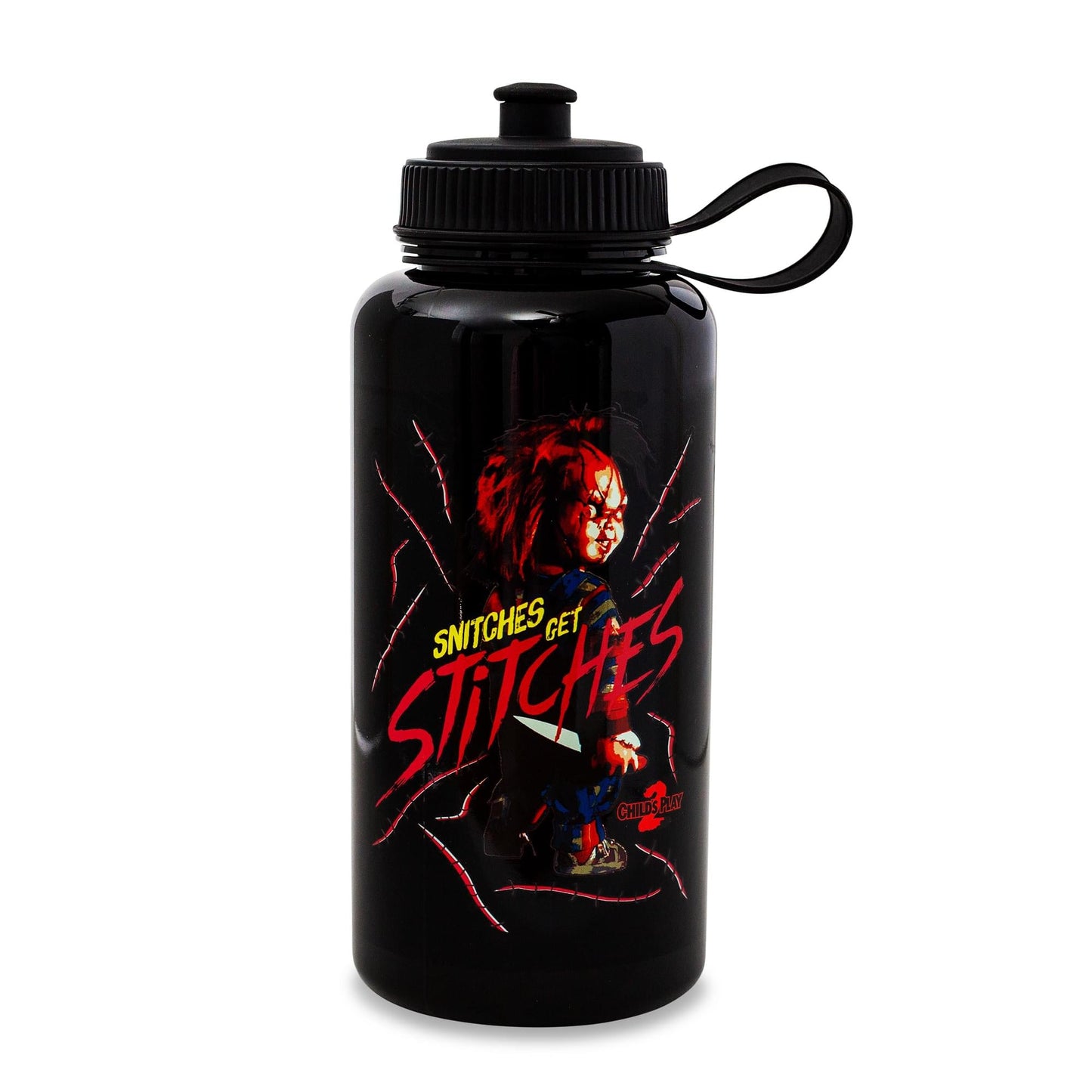 Child's Play 2 Chucky Snitches Get Stitches 34-Ounce Sports Water Bottle