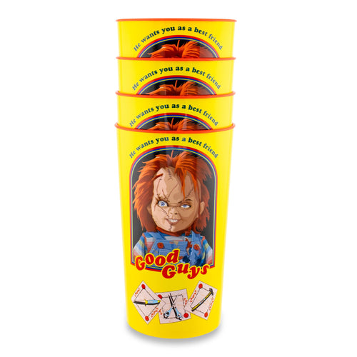 Child's Play Chucky Good Guys 4-Piece Plastic Cup Set | Each Holds 22 Ounces