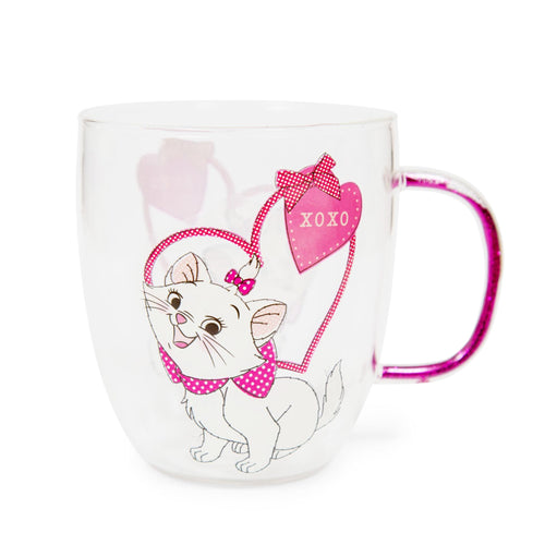 Disney The Aristocats Marie XOXO Glitter Handle Glass Mug | Holds 14 Ounces